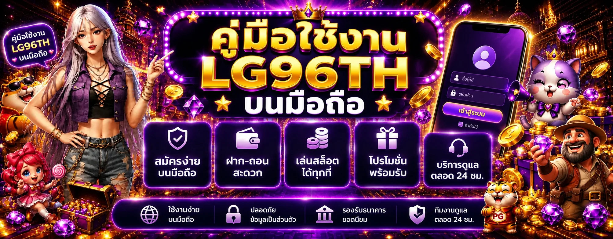 LG96TH คู่มือใช้งานบนมือถือ | สมัครและเข้าสู่ระบบ